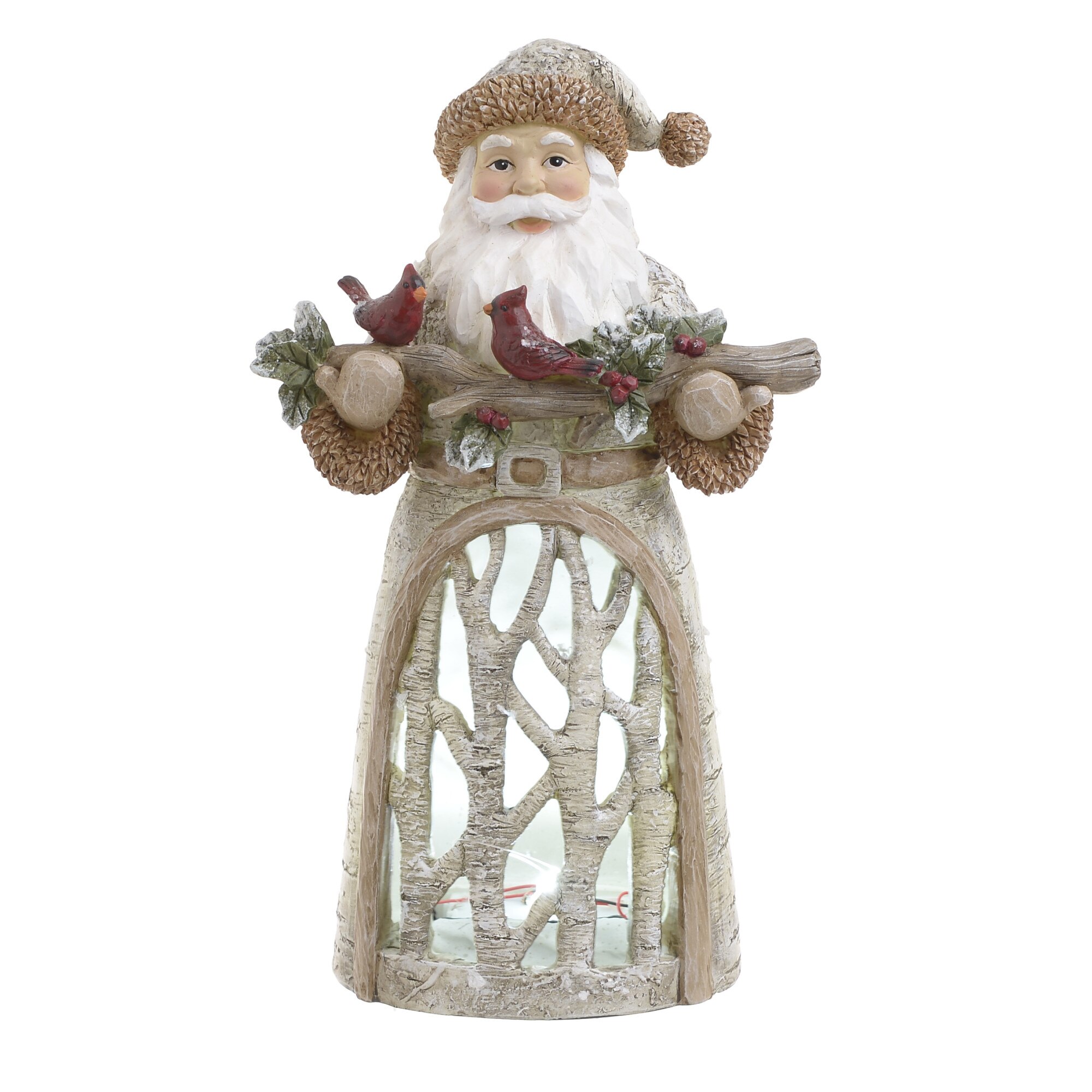 Decoratiune Mos Craciun cu lumini ,din rasina ,12x10x29 cm