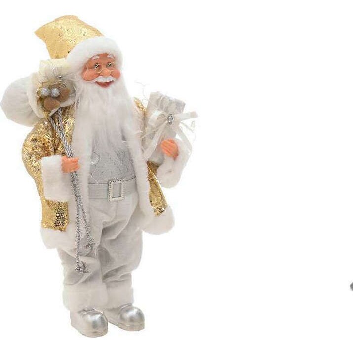 Decoratiune Mos Craciun, Auriu/Alb, 22X12X45