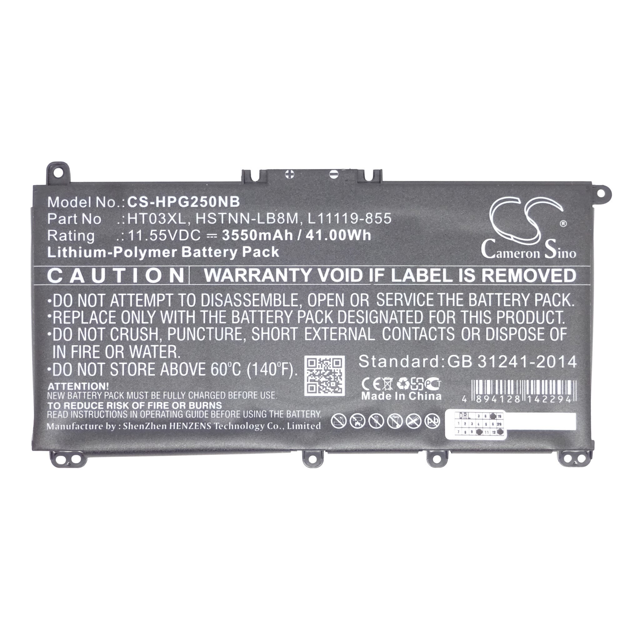 Baterie compatibila HP 3 celule, 11.55V, 3550mAh, 41Wh, model HT03XL pentru 240 G7, 245 G7, 246 G7, 250 G7, 255 G7, 256 G7, 240 G8, 245 G8, 246 G8, 250 G8, 255 G8, 256 G8