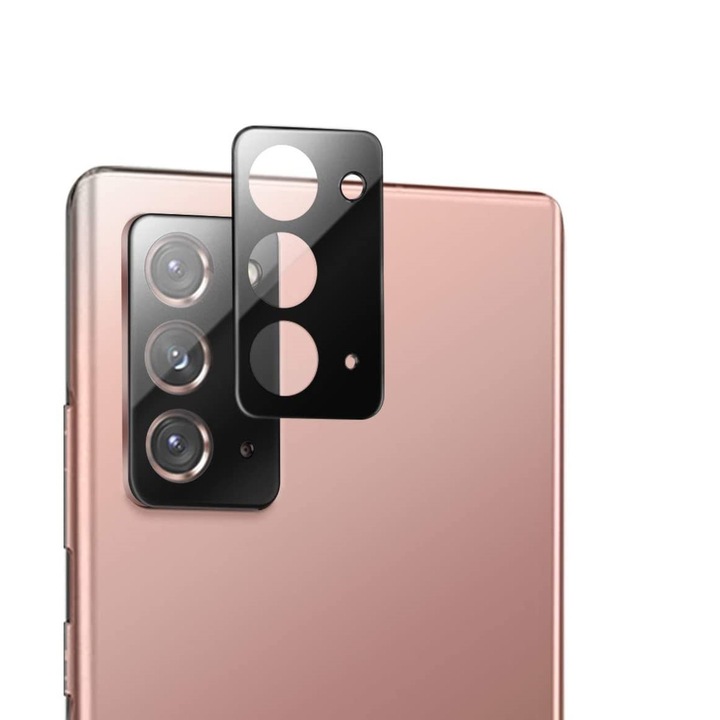 Protector de sticla pentru camere pentru Samsung Note 20, rezistent la socuri, negru