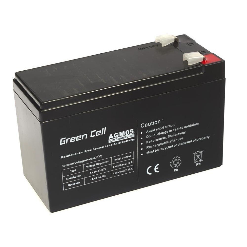 Baterie Green cell 12v 7.2ah (6.3mm) 7200mah vrla agm