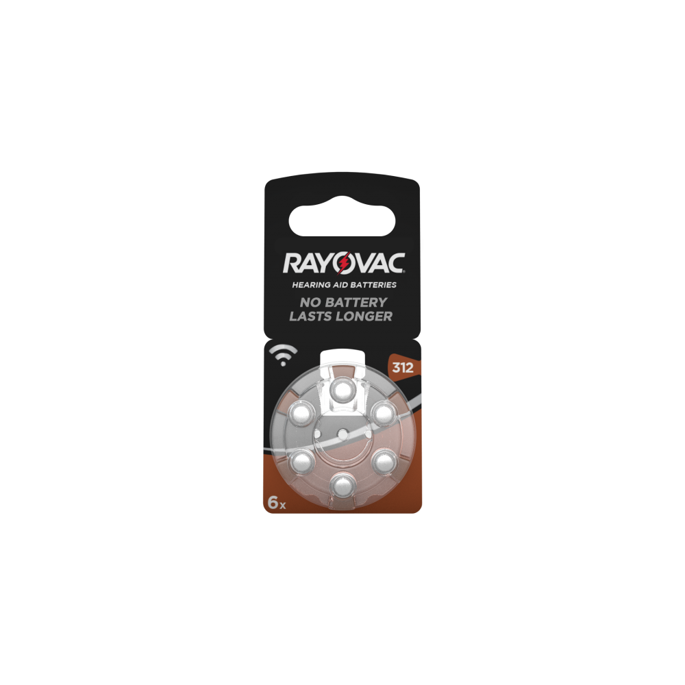 Set 6 bucati baterii aparat auditiv Rayovac acoustic ha312 312 pr41 zl3 180mah 1.4v 1x Blister