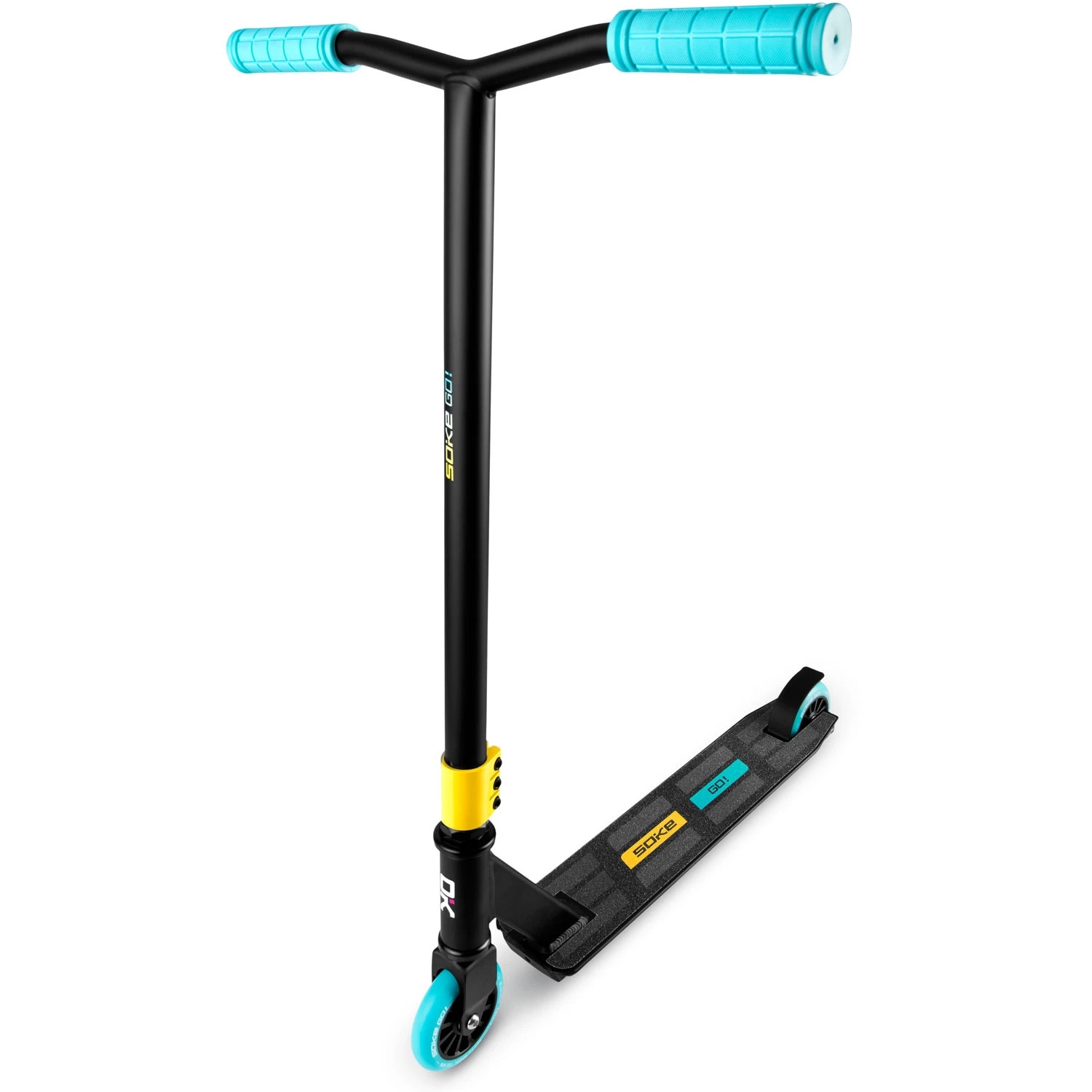 Trotineta Soke GO, cadru si ghidon cu structura rezistenta, albastru, roti de 100mm, rulment ABEC 9, 82 x 64 cm