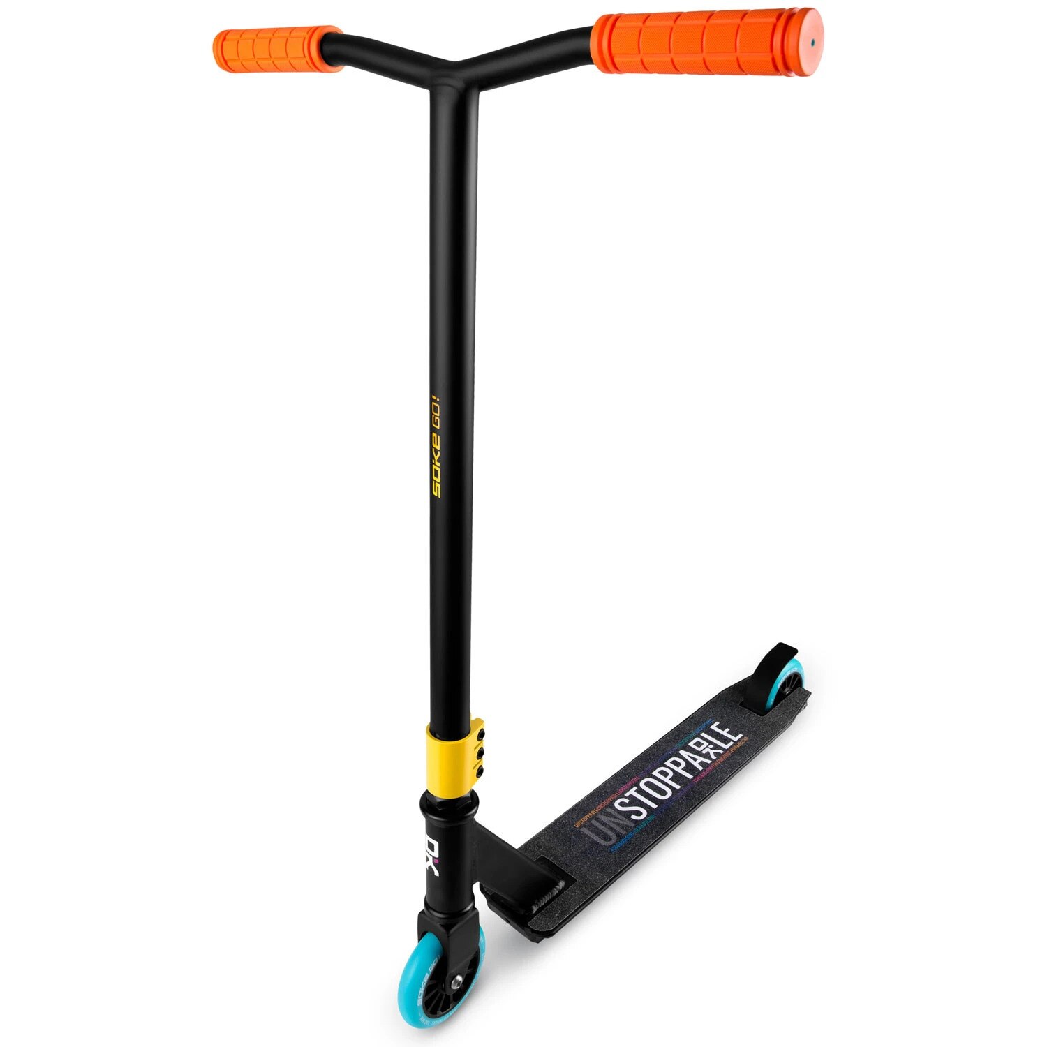 Trotineta Soke GO, cadru si ghidon cu structura rezistenta, orange, roti de 100mm, rulment ABEC 9, 82 x 64 cm