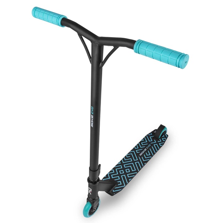Trotineta Soke EVO, cadru si ghidon cu structura rezistenta, black/blue, roti de 100mm, rulment ABEC 9, 83 x 66 cm