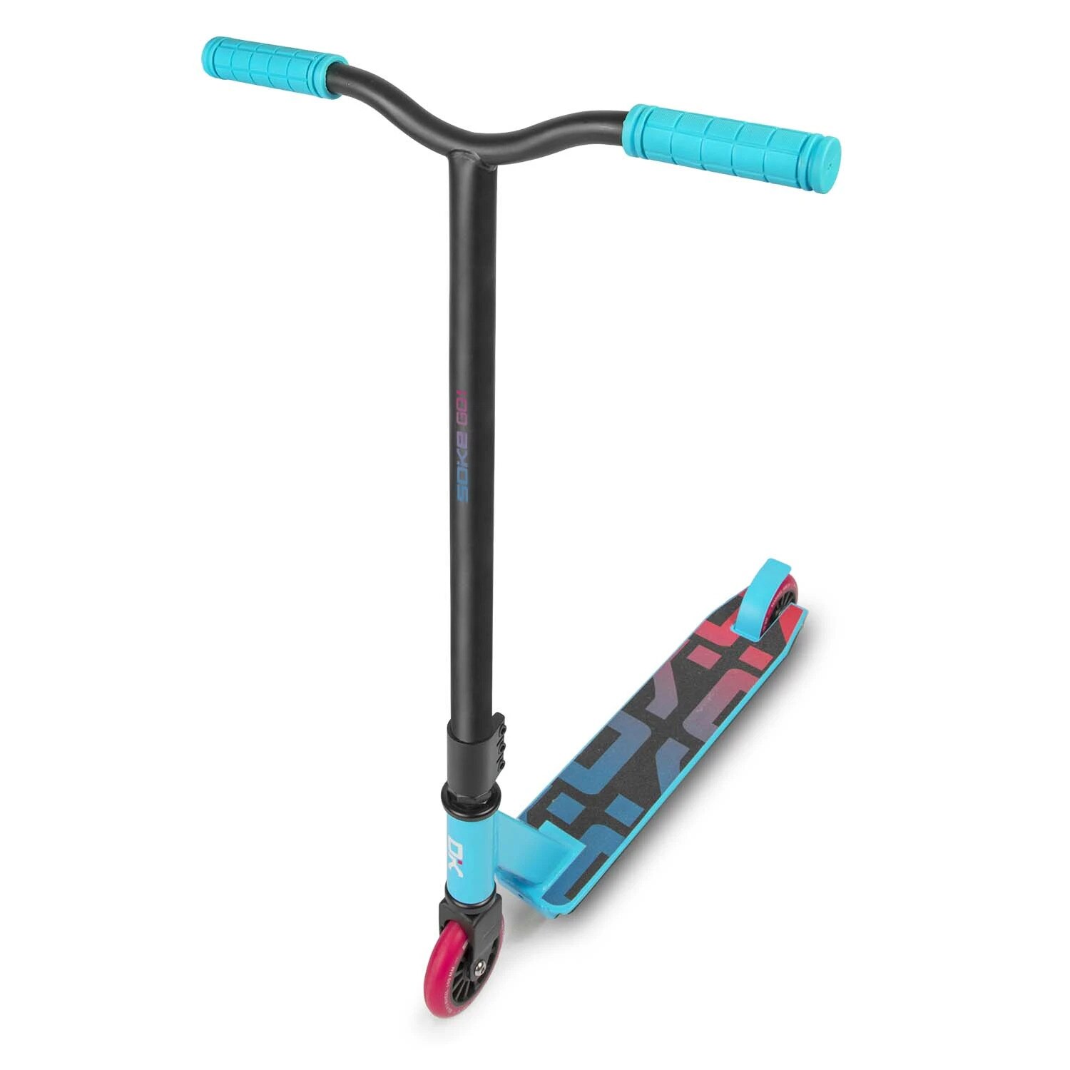 Trotineta Soke GO, cadru si ghidon cu structura rezistenta, turcoaz, roti de 100mm, rulment ABEC 9, 83 x 64 cm