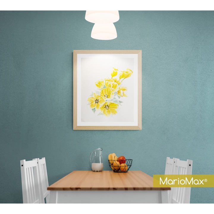 Картина MarioMax Жълтите лалета, Акварелна техника, 28см x 34см