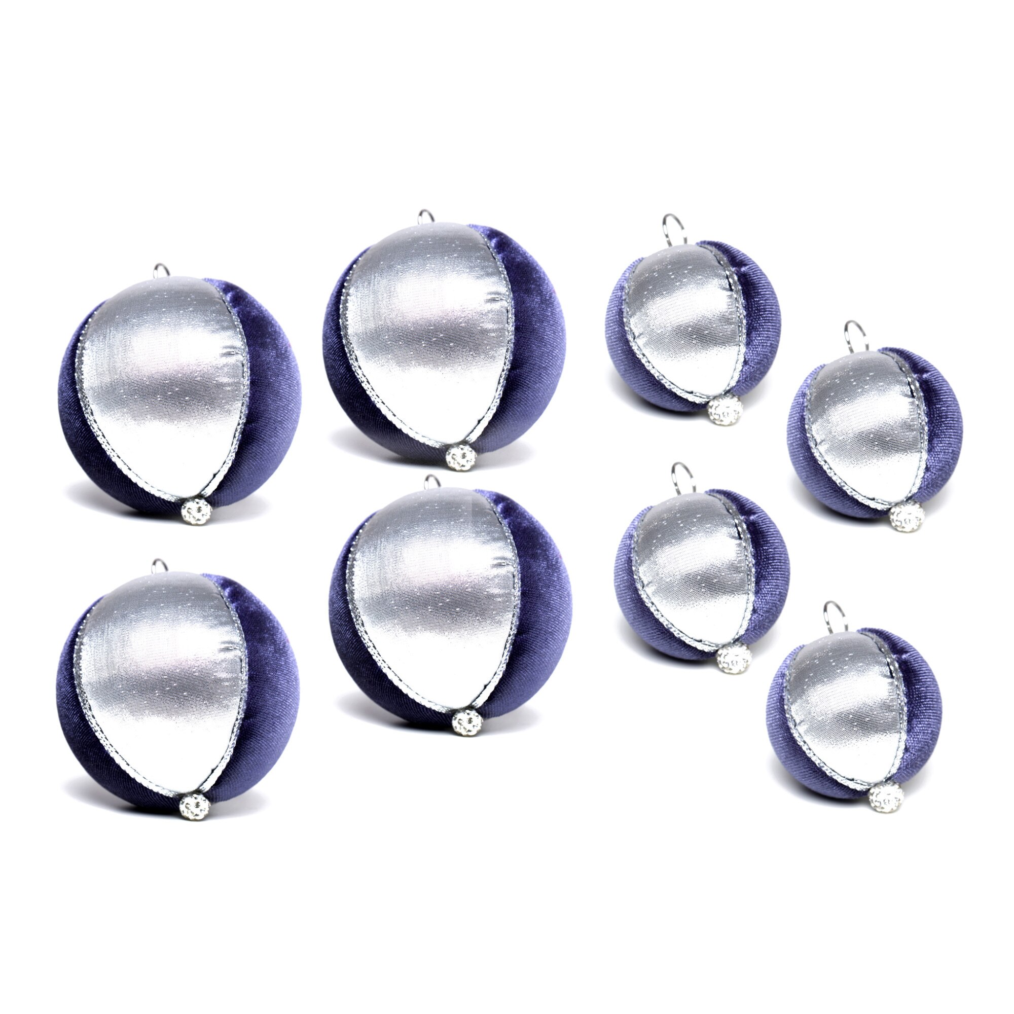 Set Globuri handmade Mov, 8 buc, Piticool