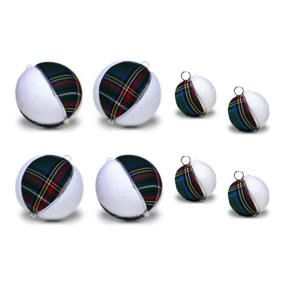 Set Globuri handmade Scottish Verde, 8 buc, Piticool