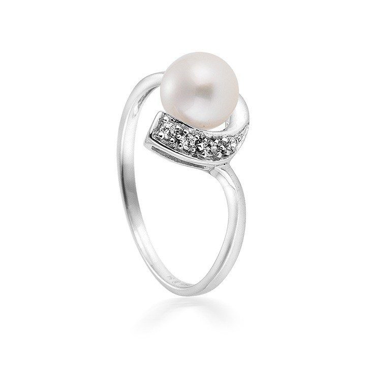 Пръстен Swan Pearls SH26RW58 Бяла перла, Сребро 925