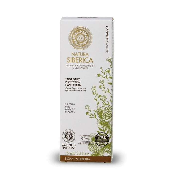 Kézkrém, Natura Siberica, szibériai fenyőolajjal, napi védelemre, 75 ml