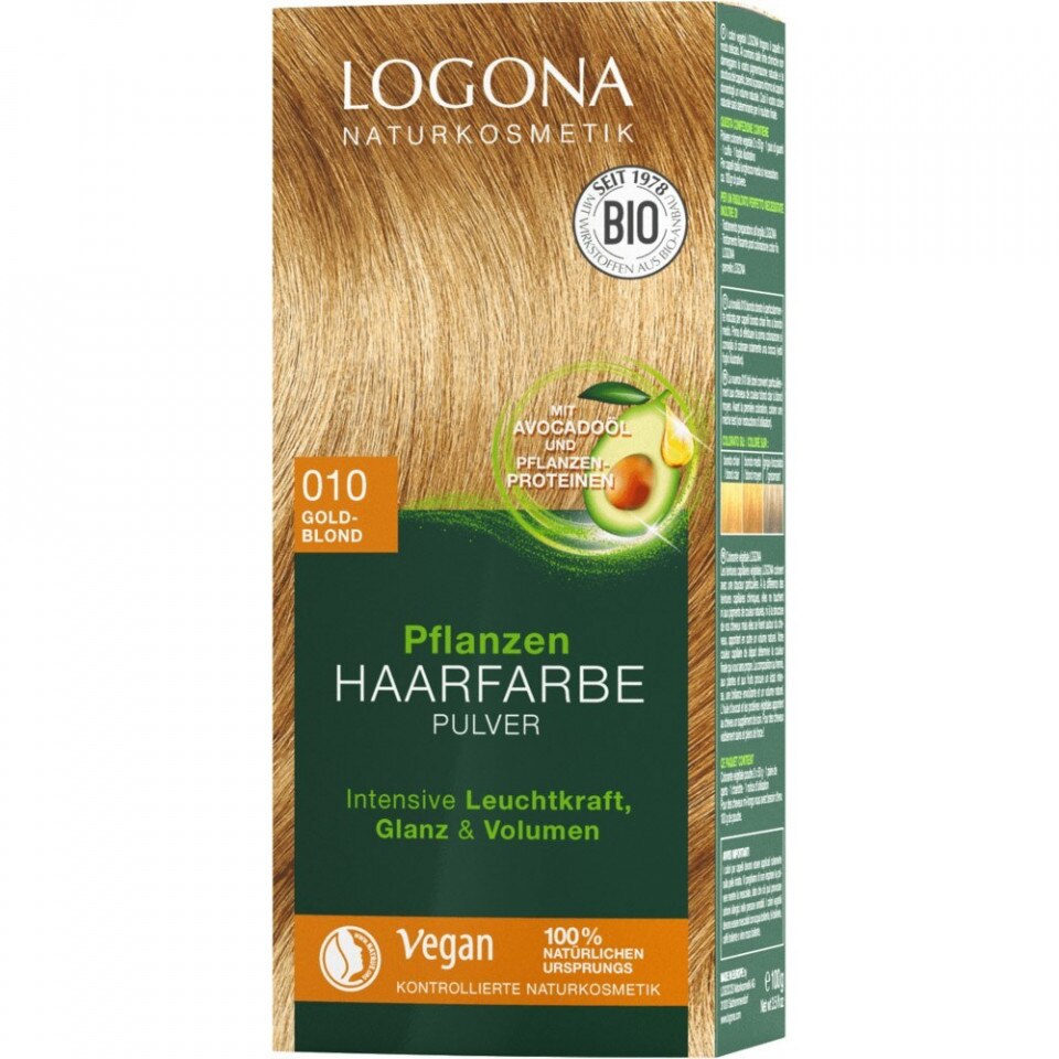 Vopsea de par, BIO, BLOND AURIU - Nuanta 010, 100g, Logona