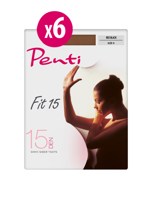 Комплект Дамски Чорапогащи Penti Fit 15, 6 бр, Червен