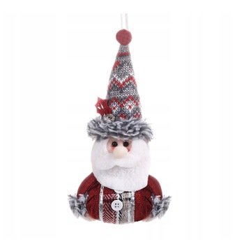 Figurina decorativa pentru brad model Mos Craciun, inaltime 19cm, rosu/gri Figurina decorativa pentru brad model Mos Craciun, inaltime 19cm, rosu/gri