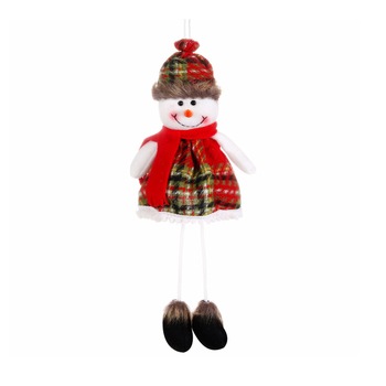 Figurina decorativa pentru brad model Om de Zapada, inaltime 38cm, rosu Figurina decorativa pentru brad model Om de Zapada, inaltime 38cm, rosu