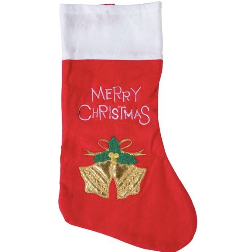 Cizma decorativa de Craciun, Rosie, Clopotei, 45 cm