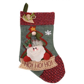 Cizma decorativa de Craciun, Rosu-Gri, Mos Craciun, 37 cm Cizma decorativa de Craciun, Rosu-Gri, Mos Craciun, 37 cm