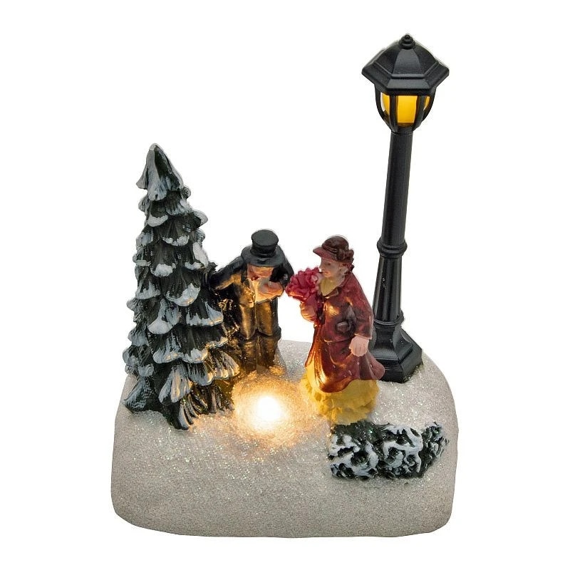 Mini sceneta LED Home, decoratiune Craciun, sursa lumina alb cald, 12x8.5 cm