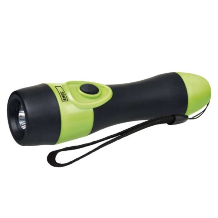 LED Фенер Emos P3864, Зелен/Черен, 25lm, 50м, 2хAA