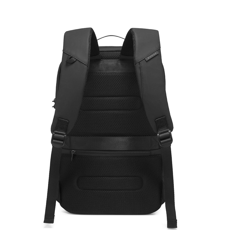 Rucsac laptop 15.6", casual, impermeabil, cu sistem antifurt, port de incarcare USB, BANGE, 48x15x32 cm, Negru