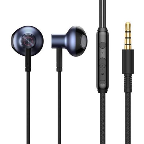 Casti audio, Baseus, Encok H19, In-Ear, Negre, Conector mini jack 3,5 mm, Lungime cablu 1,2 m, Telecomanda integrata