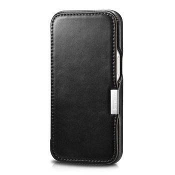 Husa pentru iPhone 13 Pro Max, iCARER, piele naturala, tip carte, inchidere magnetica, culoare Negru Husa pentru iPhone 13 Pro Max, iCARER, piele naturala, tip carte, inchidere magnetica, culoare Negru