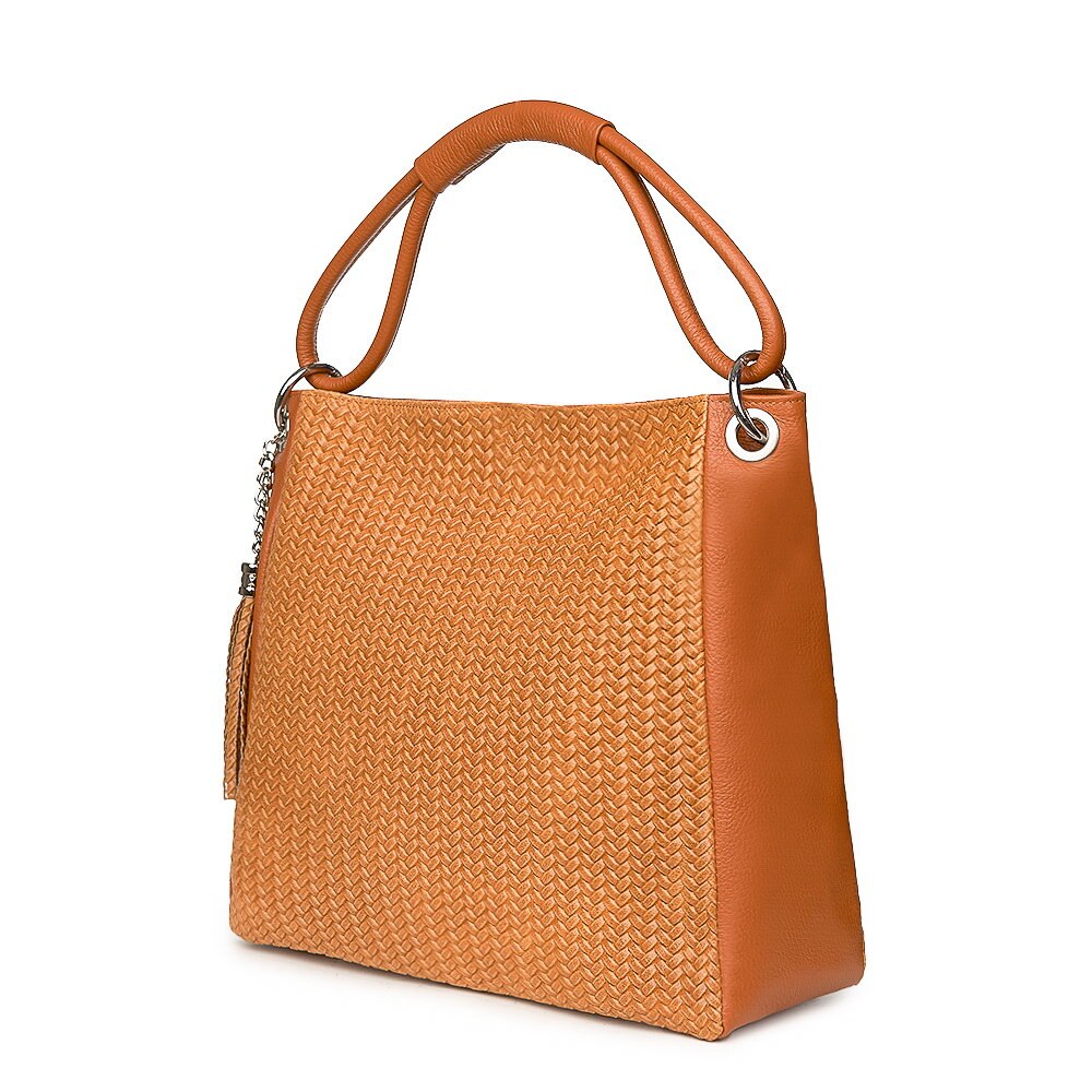Geanta din piele naturala Amalia cognac