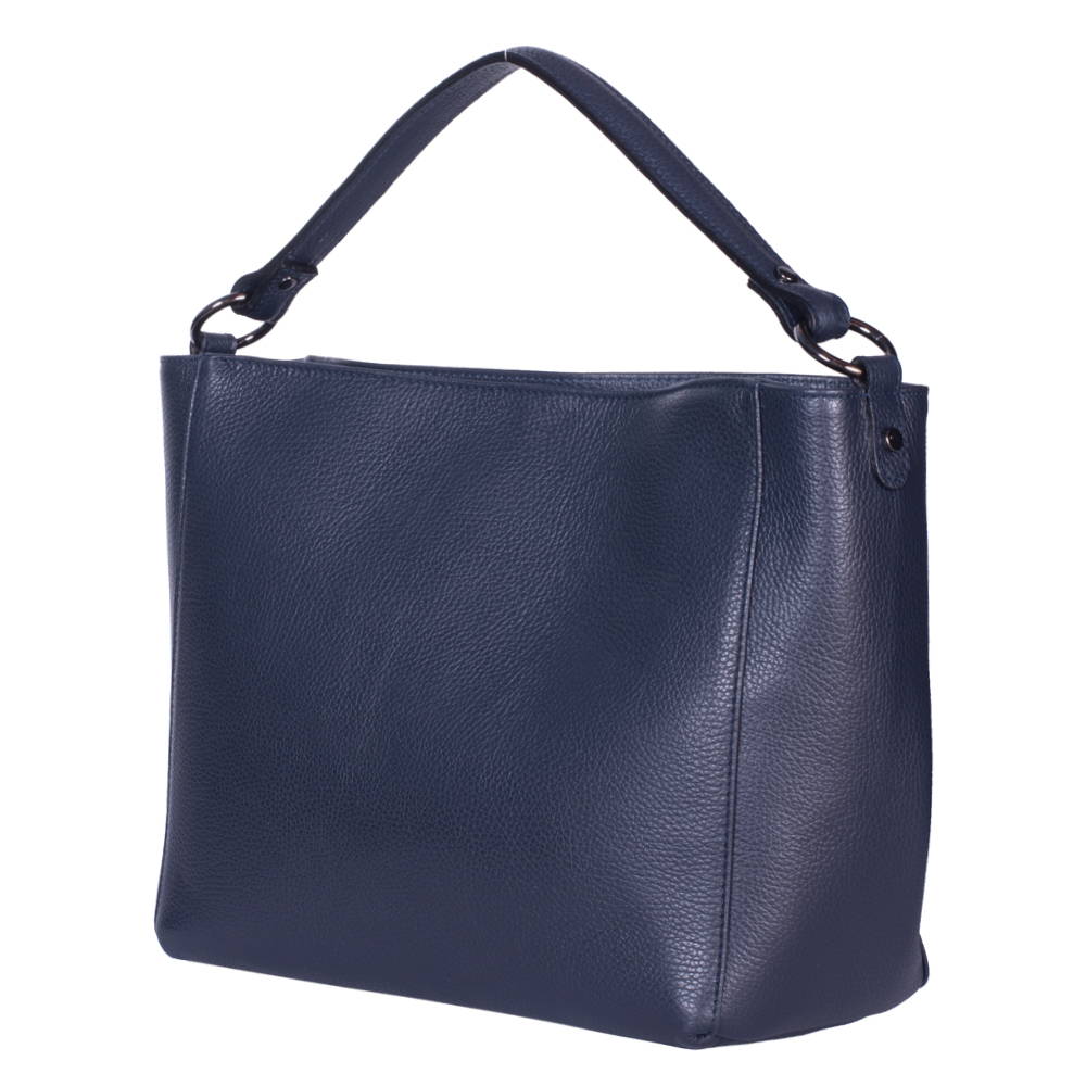 Geanta din piele Victoria bleumarin