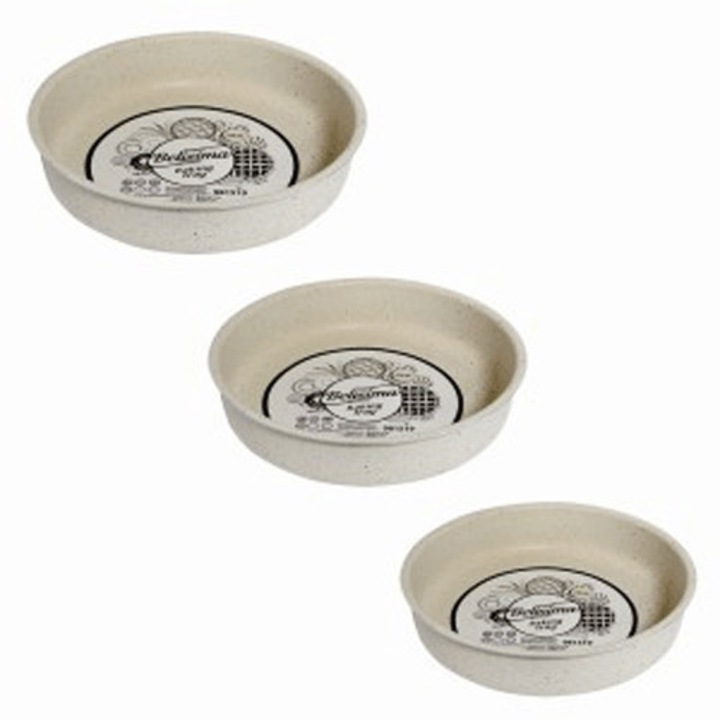 Set 3 tavi pentru copt BELISIMA 28cm,32cm,36cm, aluminiu cu strat neaderent,crem