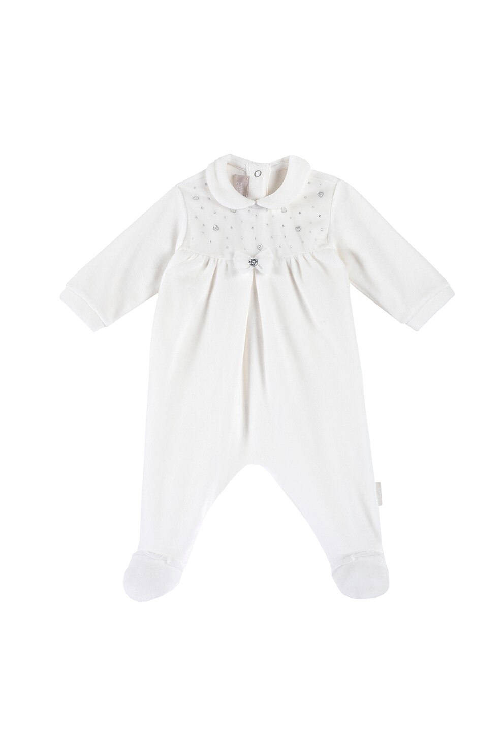 Chicco, Salopeta lunga cu aplicatii cu strasuri, Alb