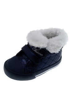 Chicco, Ghete cu inchidere velcro si aspect stralucitor, bleumarin inchis, alb Chicco, Ghete cu inchidere velcro si aspect stralucitor, bleumarin inchis, alb