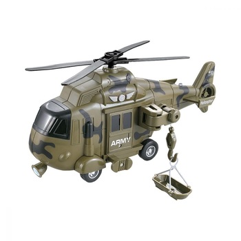 Elicopter verde inchis militar cu lumini si sunete , functioneaza cu baterii , pentru copii +3 ani , ATS Elicopter verde inchis militar cu lumini si sunete , functioneaza cu baterii , pentru copii +3 ani , ATS