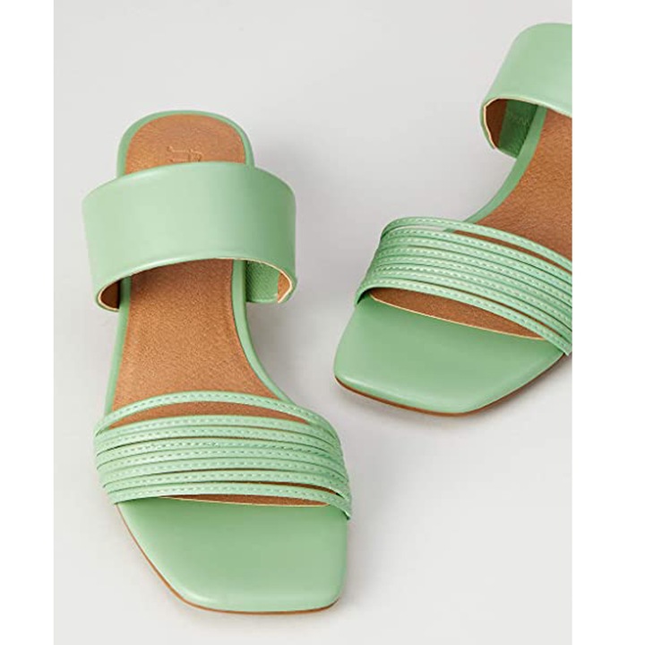 Papuci dama, Find, Sintetic, Verde, 37