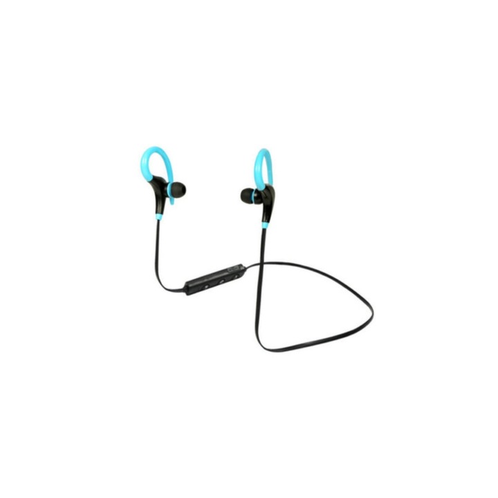 Bluetooth слушалка, универсална съвместимост, за телефон или лаптоп, синя