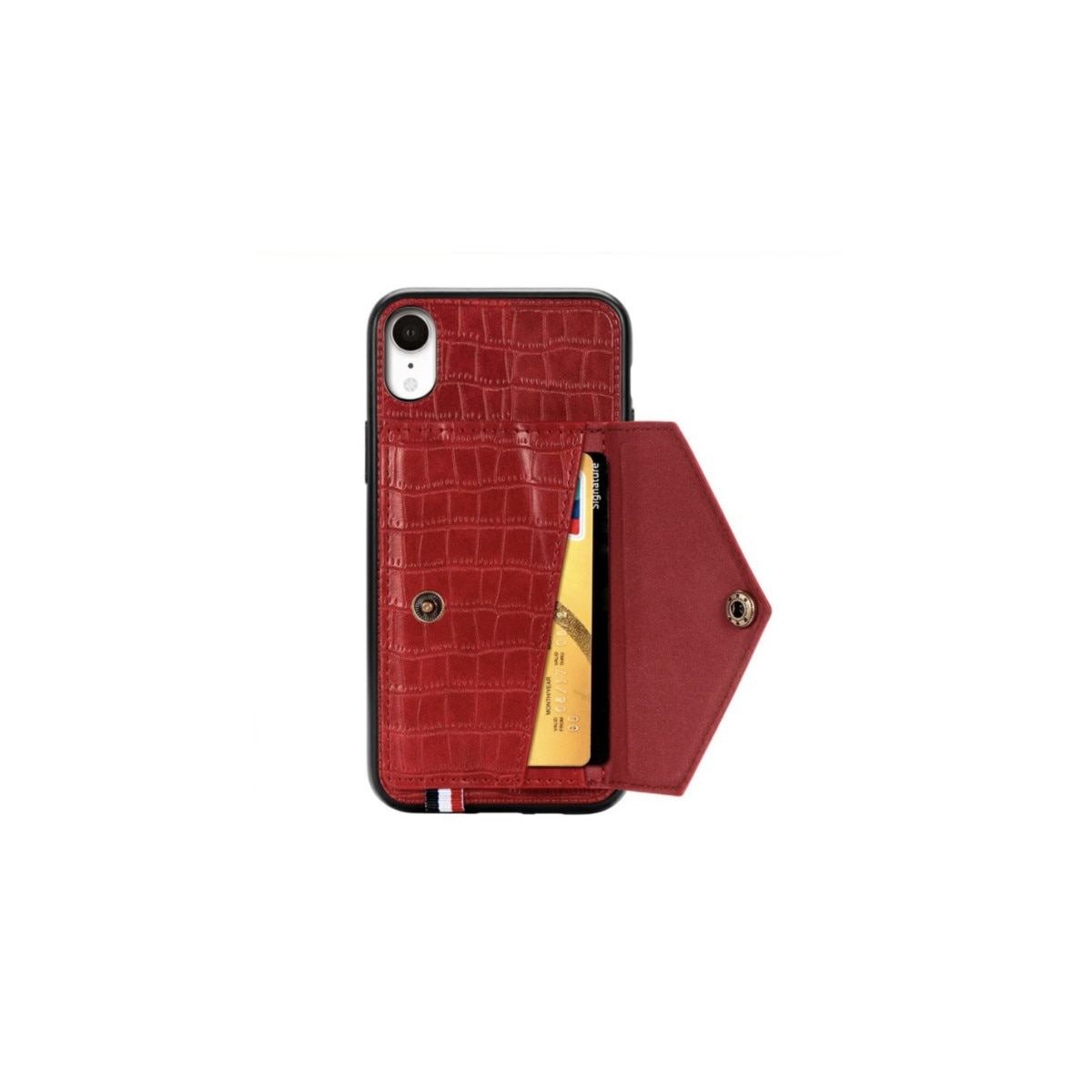 Husa pentru iPhone XR, capac de protectie, Buzunar Card, bumper, Rosu