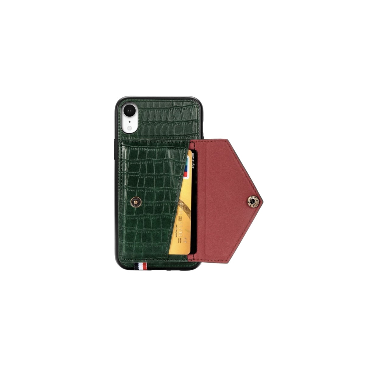 Husa pentru iPhone XS, capac de protectie, Buzunar Card, bumper, Verde