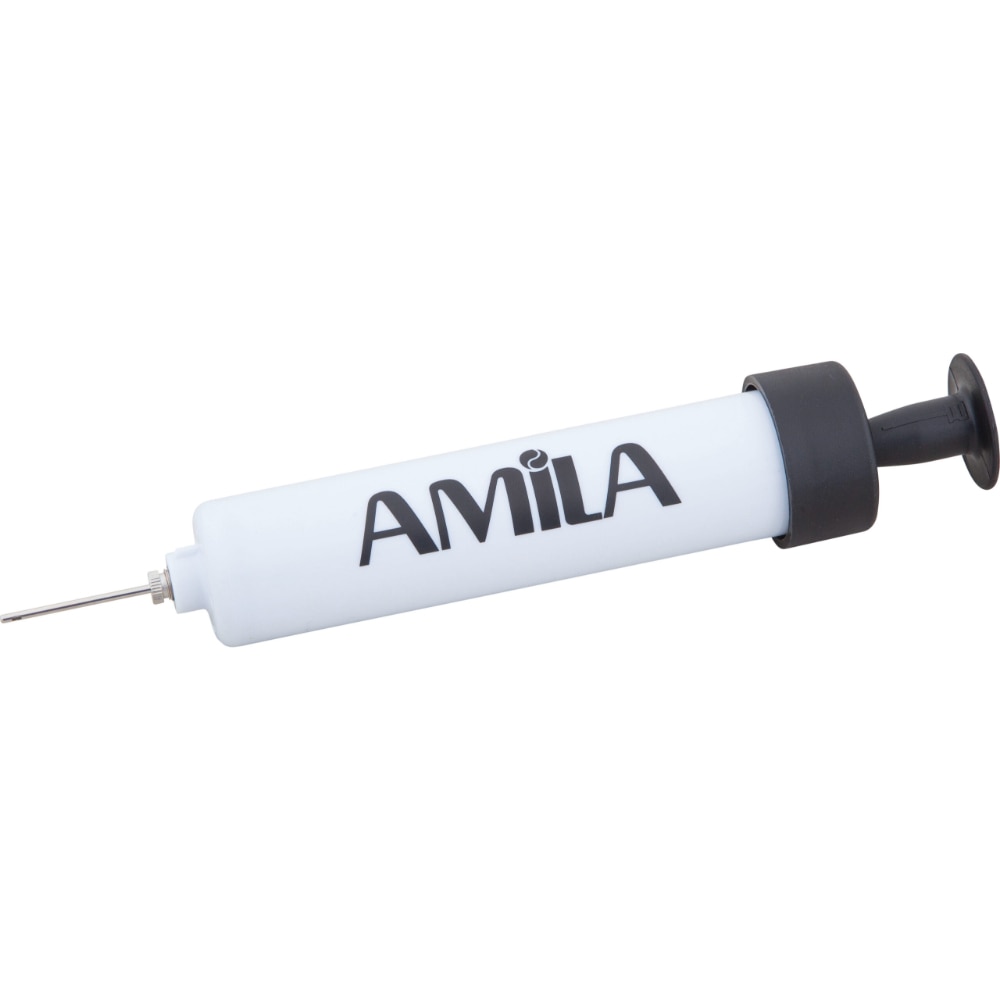Pompa de umflat mingi, AMILA, Manuala, 15.5 cm, Alba/Negru