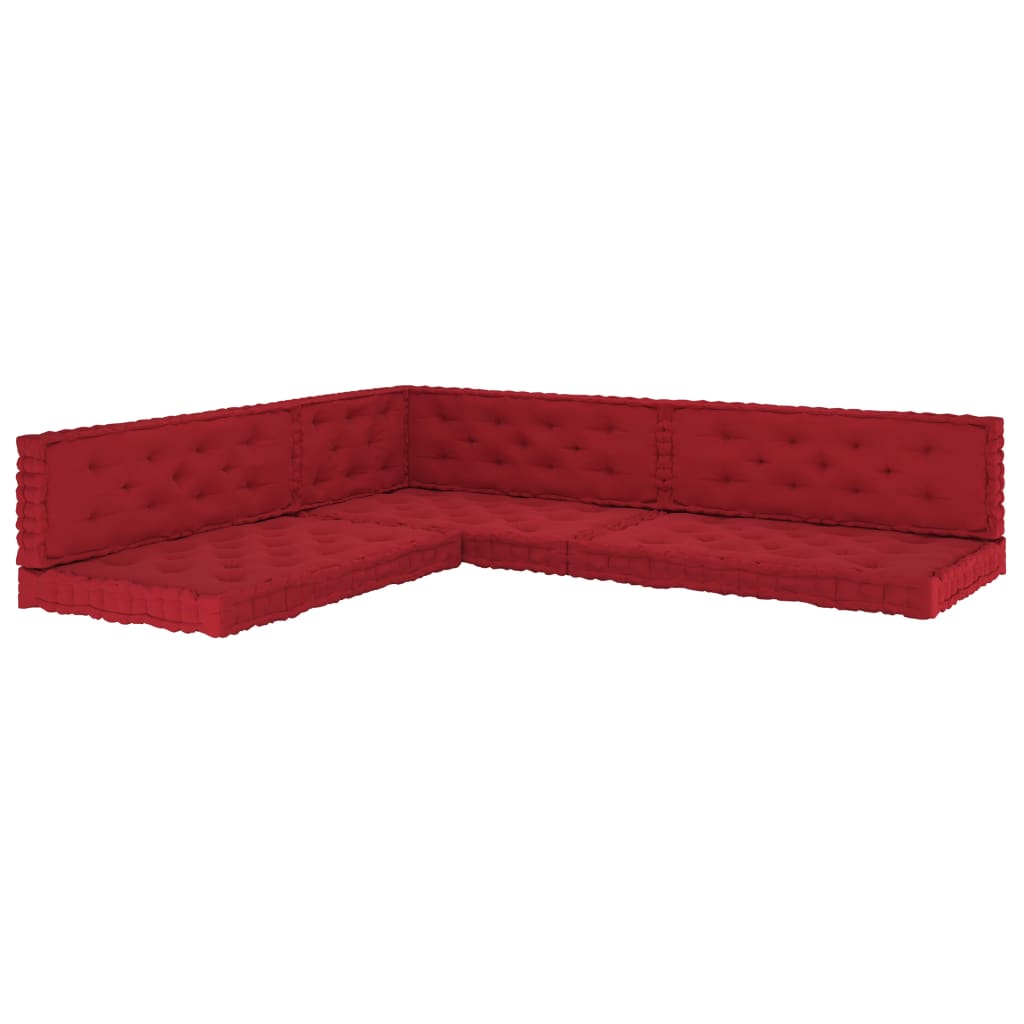 Set perne de podea pentru paleti, 7 buc, rosu visiniu, bumbac 3068626