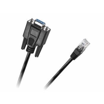 Cablu adaptor DB9 Serial 9 pini RS232 mama la RJ45 retea, Active, convertor rs 232 ethernet, 1.8m Cablu adaptor DB9 Serial 9 pini RS232 mama la RJ45 retea, Active, convertor rs 232 ethernet, 1.8m