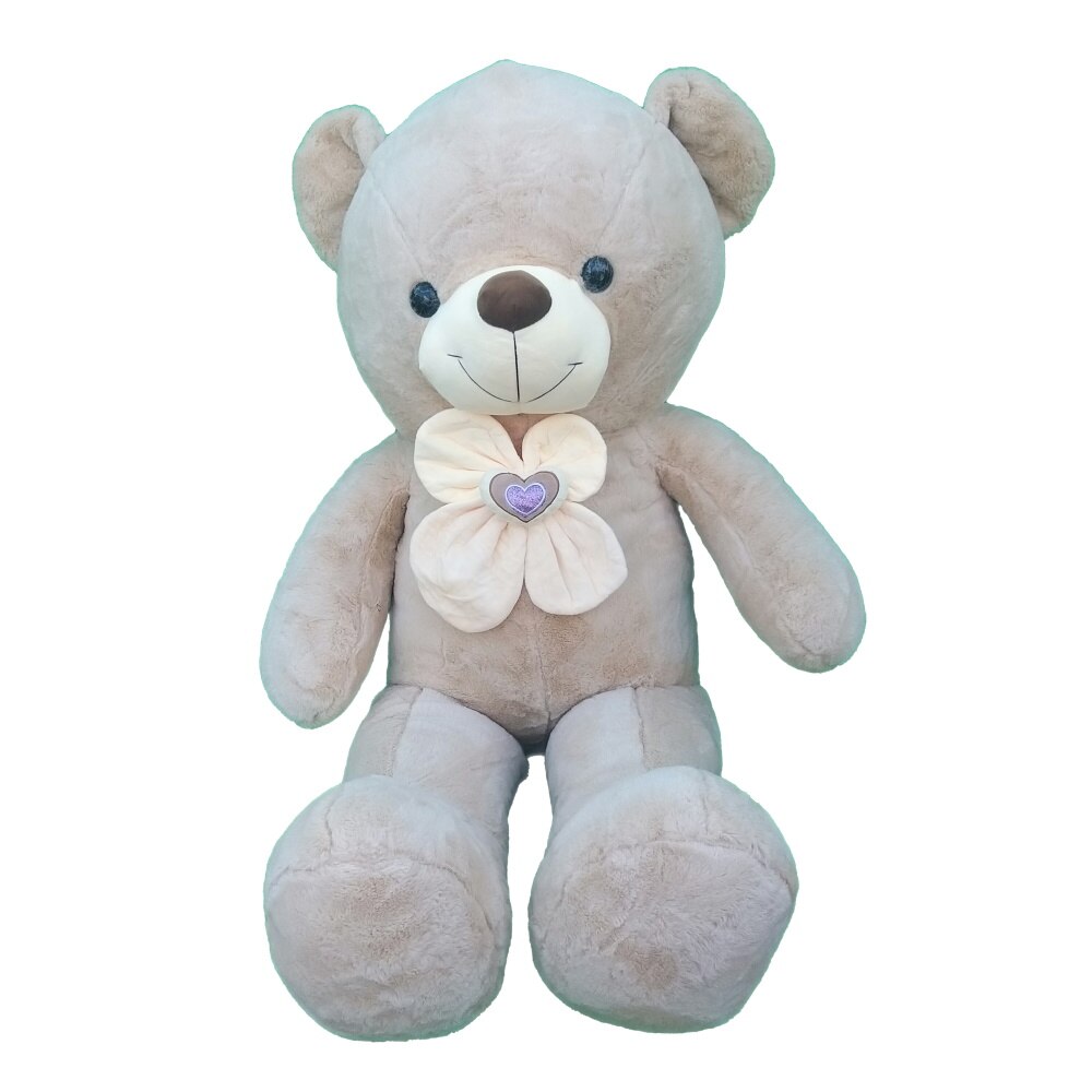 Urs de plus, Nichita Impex SRL, cu funda si inima, crem, 125 cm