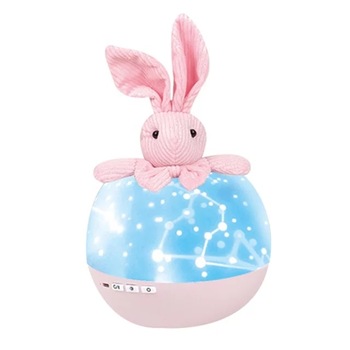 Lampa de veghe portabila, rotativa cu proiectii, melodii si bluetooth, iepuras Lampa de veghe portabila, rotativa cu proiectii, melodii si bluetooth, iepuras
