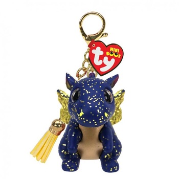 Breloc Ty Mini Boos, dragonul Saffire, 6.5 cm Breloc Ty Mini Boos, dragonul Saffire, 6.5 cm
