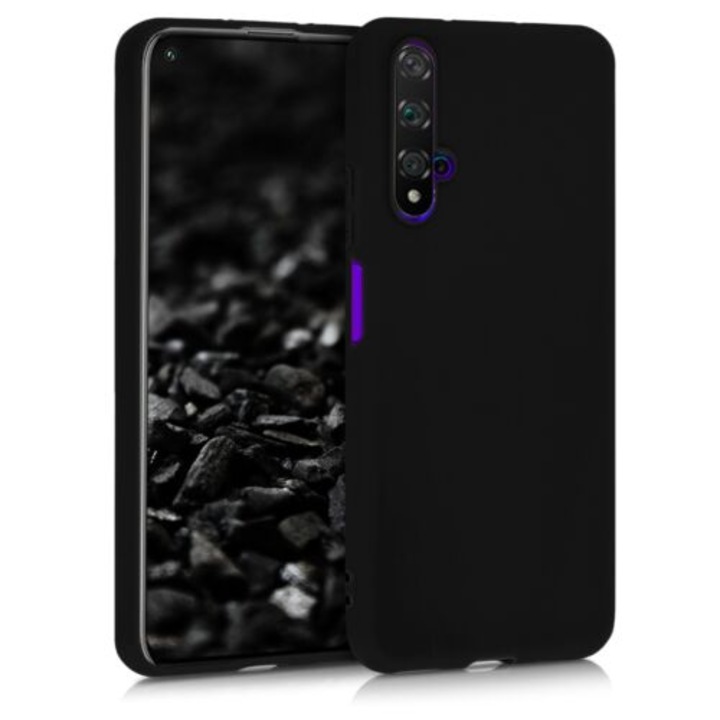 Кейс за Huawei Nova 5T, Силиконов, Черен, 51520.47