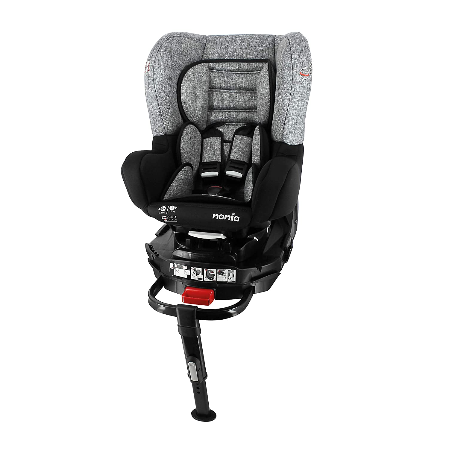 Scaun auto Isofix si grup rotativ Revo (0-18 kg) cu picior si protecie laterala - Nania Silver