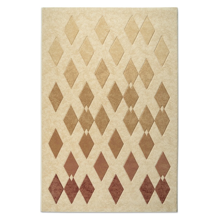 Covor Carpeta lana 100%, Colectia Premium 6770-1-51033, 160 x 230 cm, bej/maro, modern