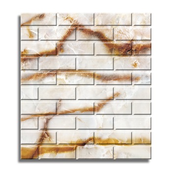 Tapet 3D Autoadeziv, design modern, usor de curatat, 70x70cm , D3584, model caramida, alb/crem Tapet 3D Autoadeziv, design modern, usor de curatat, 70x70cm , D3584, model caramida, alb/crem