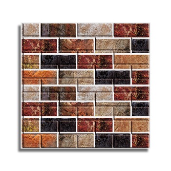 Tapet 3D Autoadeziv, design modern, usor de curatat, 70x70cm , D3583, model caramida, maro/crem Tapet 3D Autoadeziv, design modern, usor de curatat, 70x70cm , D3583, model caramida, maro/crem