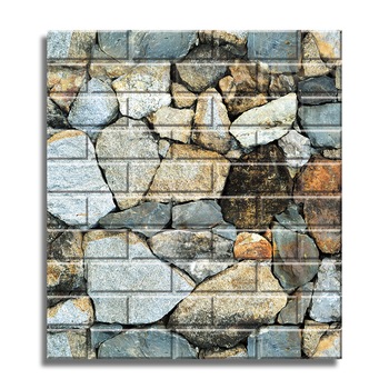 Tapet 3D Autoadeziv, design modern, usor de curatat, 70x70cm , D3569, model piatra, gri /maro Tapet 3D Autoadeziv, design modern, usor de curatat, 70x70cm , D3569, model piatra, gri /maro