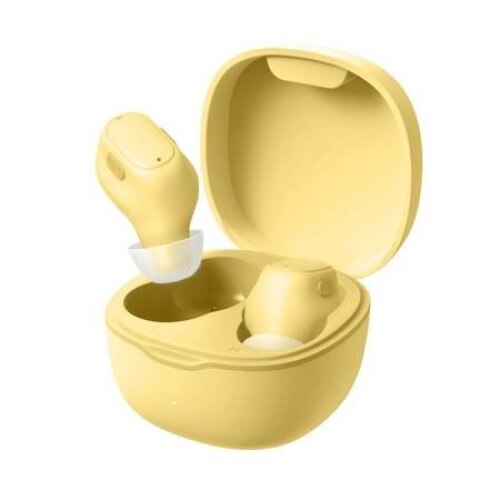 Casti wireless, Baseus, Encok WM01, NGWM01-0Y, TWS, Galben, In-Ear, Bluetooth 5.0, Raza 10 m, Baterie 300 mAh, Pana la 25 h de functionare