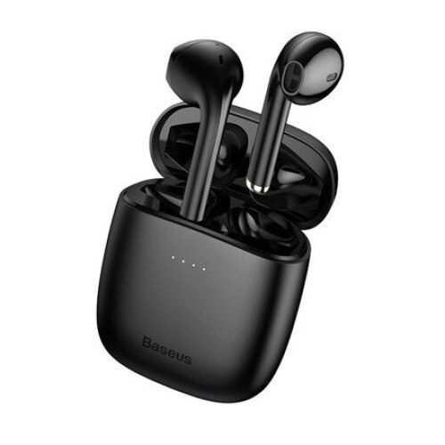 Casti wireless, Baseus, Encok True WM04 Pro, NGW04P-01, TWS, Negru, In-Ear, Bluetooth 5.0, Raza 10 m, Baterie 400 mAh, Incarcare wireless, Rezistenta IP54